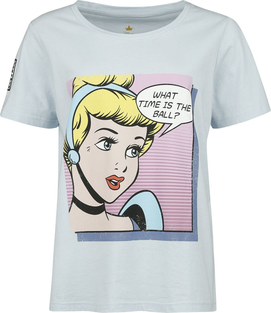 T-Shirt Manches courtes Disney de Cendrillon - Disney Princess - Picnic Collection - Cinderella - S à XL - pour Femme - bleu clair - Cendrillon