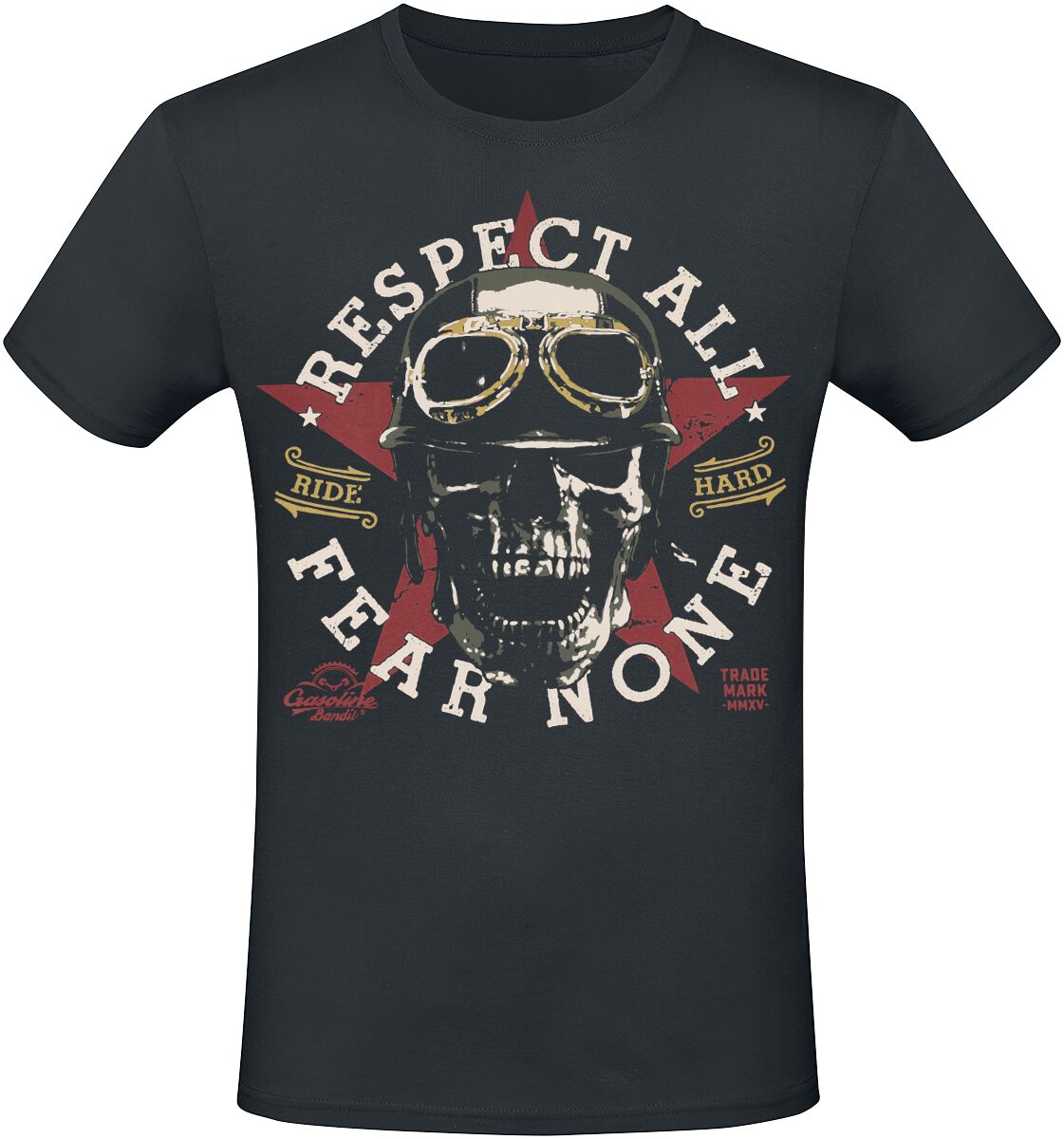 T-Shirt Manches courtes  de Gasoline Bandit - Respect All Fear None - S à 4XL - pour Homme - noir - Gasoline Bandit
