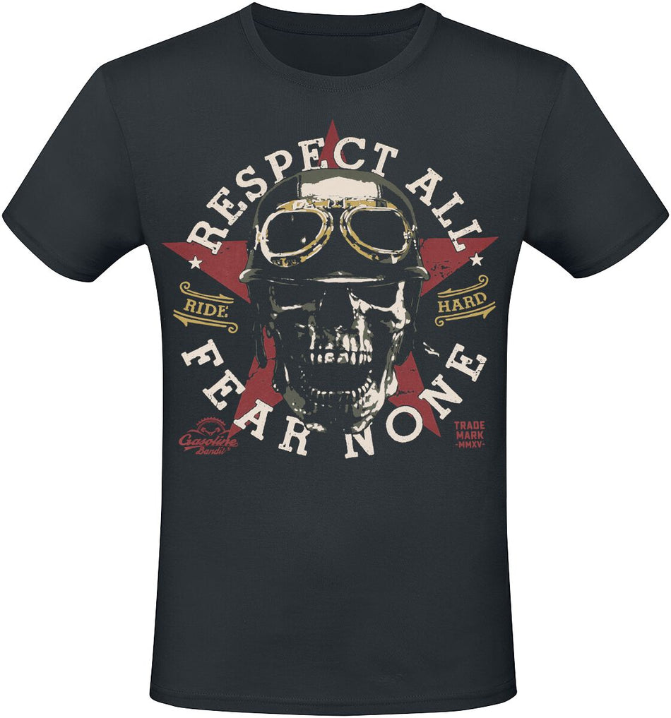 T-Shirt Manches courtes  de Gasoline Bandit - Respect All Fear None - S à 4XL - pour Homme - noir - Gasoline Bandit