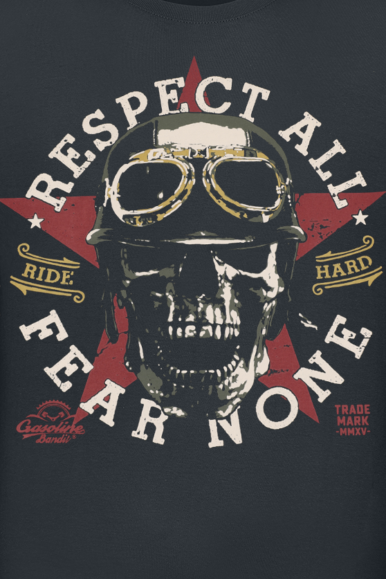 T-Shirt Manches courtes  de Gasoline Bandit - Respect All Fear None - S à 4XL - pour Homme - noir - Gasoline Bandit - View 2
