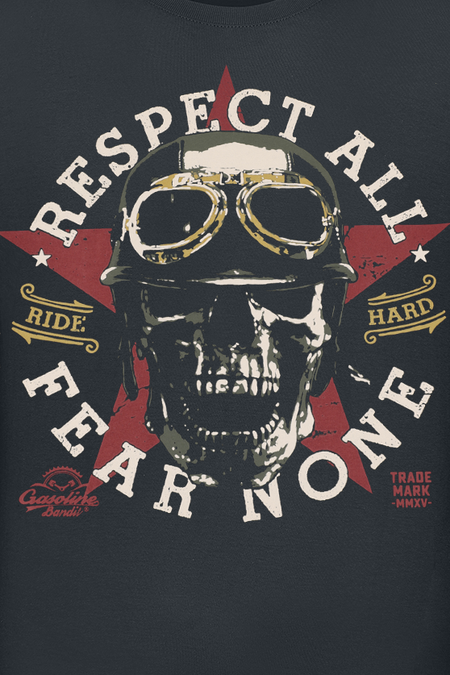 T-Shirt Manches courtes  de Gasoline Bandit - Respect All Fear None - S à 4XL - pour Homme - noir - Gasoline Bandit - View 2
