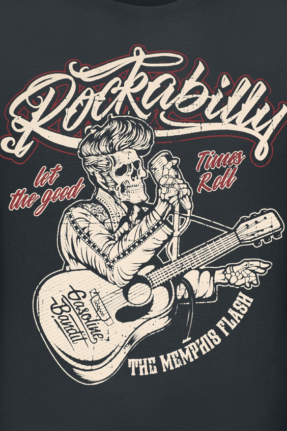 T-Shirt Manches courtes Rockabilly de Gasoline Bandit - Memphis Flash - S à 4XL - pour Homme - noir - Gasoline Bandit - View 2