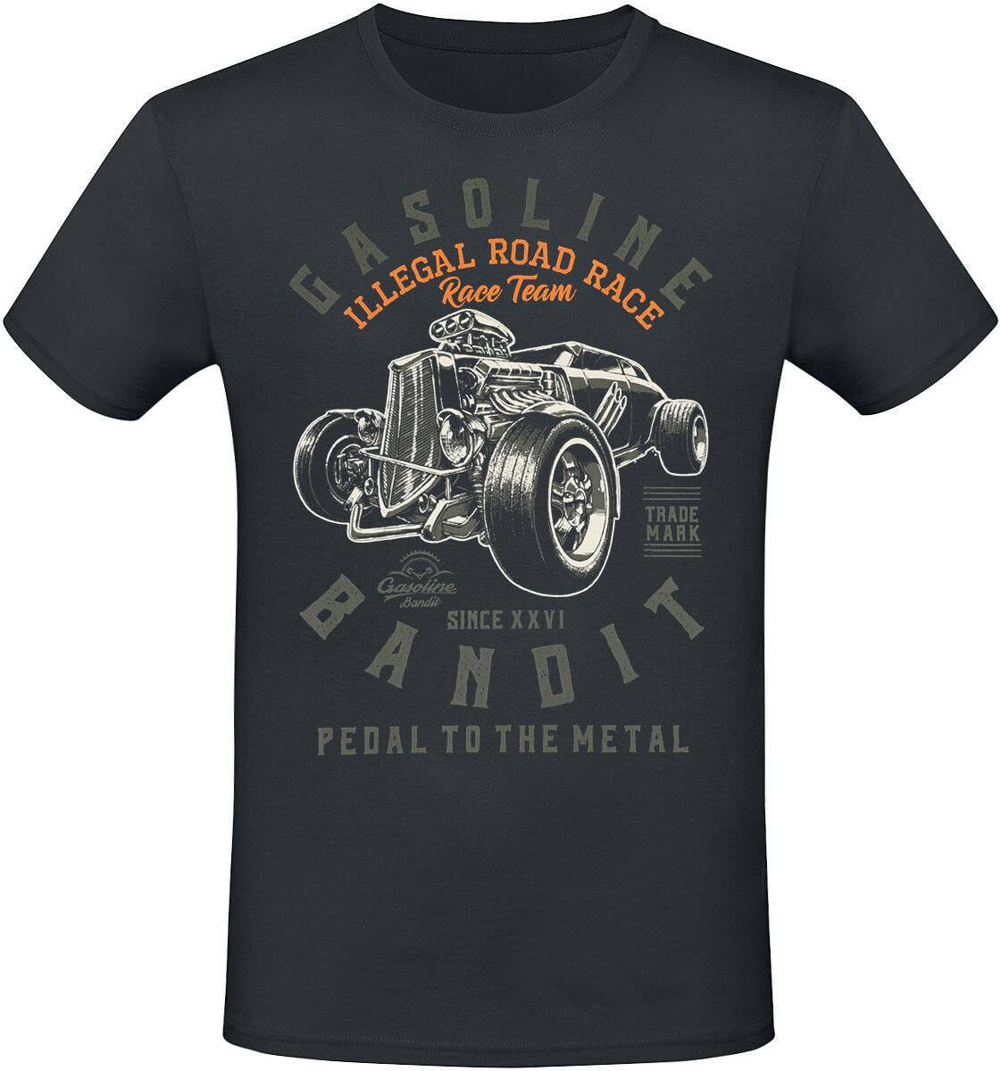 T-Shirt Manches courtes Rockabilly de Gasoline Bandit - Pedal To The Metal - S à 4XL - pour Homme - noir - Gasoline Bandit