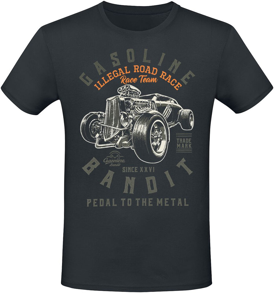 T-Shirt Manches courtes Rockabilly de Gasoline Bandit - Pedal To The Metal - S à 4XL - pour Homme - noir - Gasoline Bandit