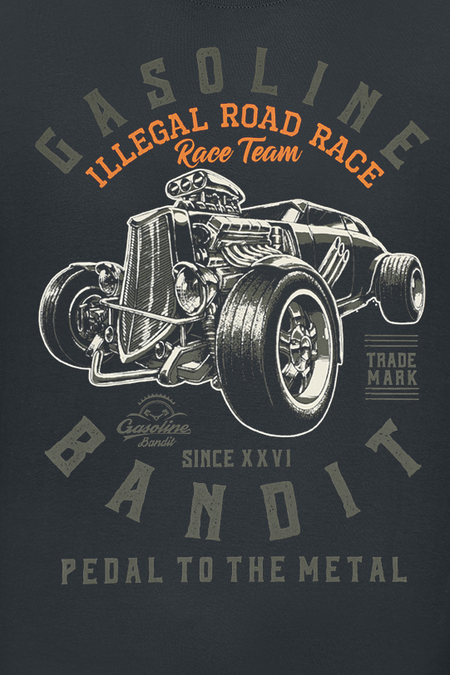 T-Shirt Manches courtes Rockabilly de Gasoline Bandit - Pedal To The Metal - S à 4XL - pour Homme - noir - Gasoline Bandit - View 2
