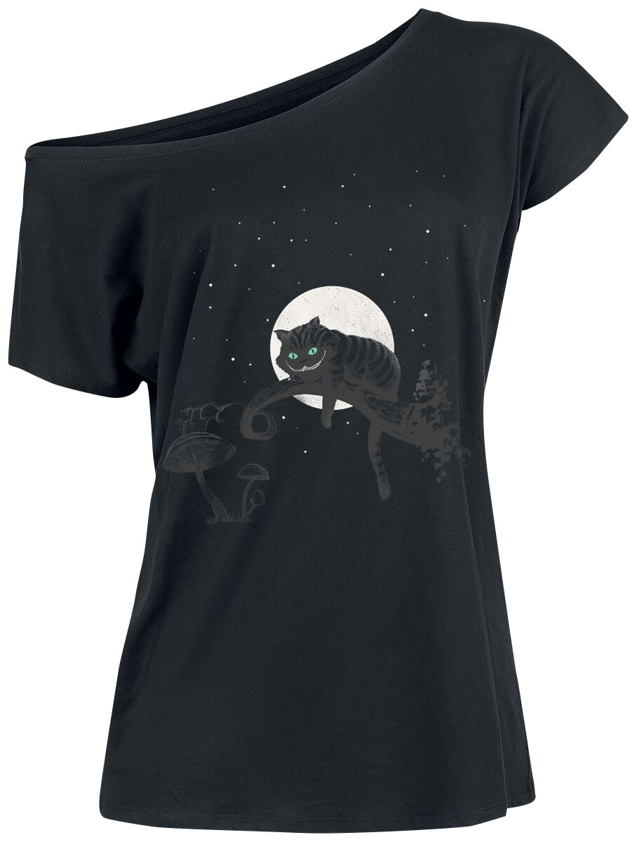 T-Shirt Manches courtes Disney de Alice Au Pays Des Merveilles - Chesire Cat Crazy Nights - S à XXL - pour Femme - noir - Alice Au Pays Des Merveilles
