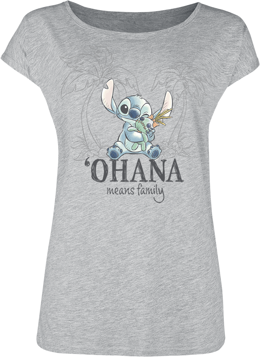 T-Shirt Manches courtes Disney de Lilo & Stitch - Ohana - Tropical - S à XXL - pour Femme - gris - Lilo & Stitch - View 2
