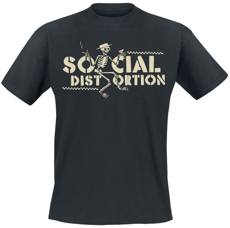 T-Shirt Manches courtes  de Social Distortion - Checkered Skellie - S à 3XL - pour Homme - noir - Social Distortion