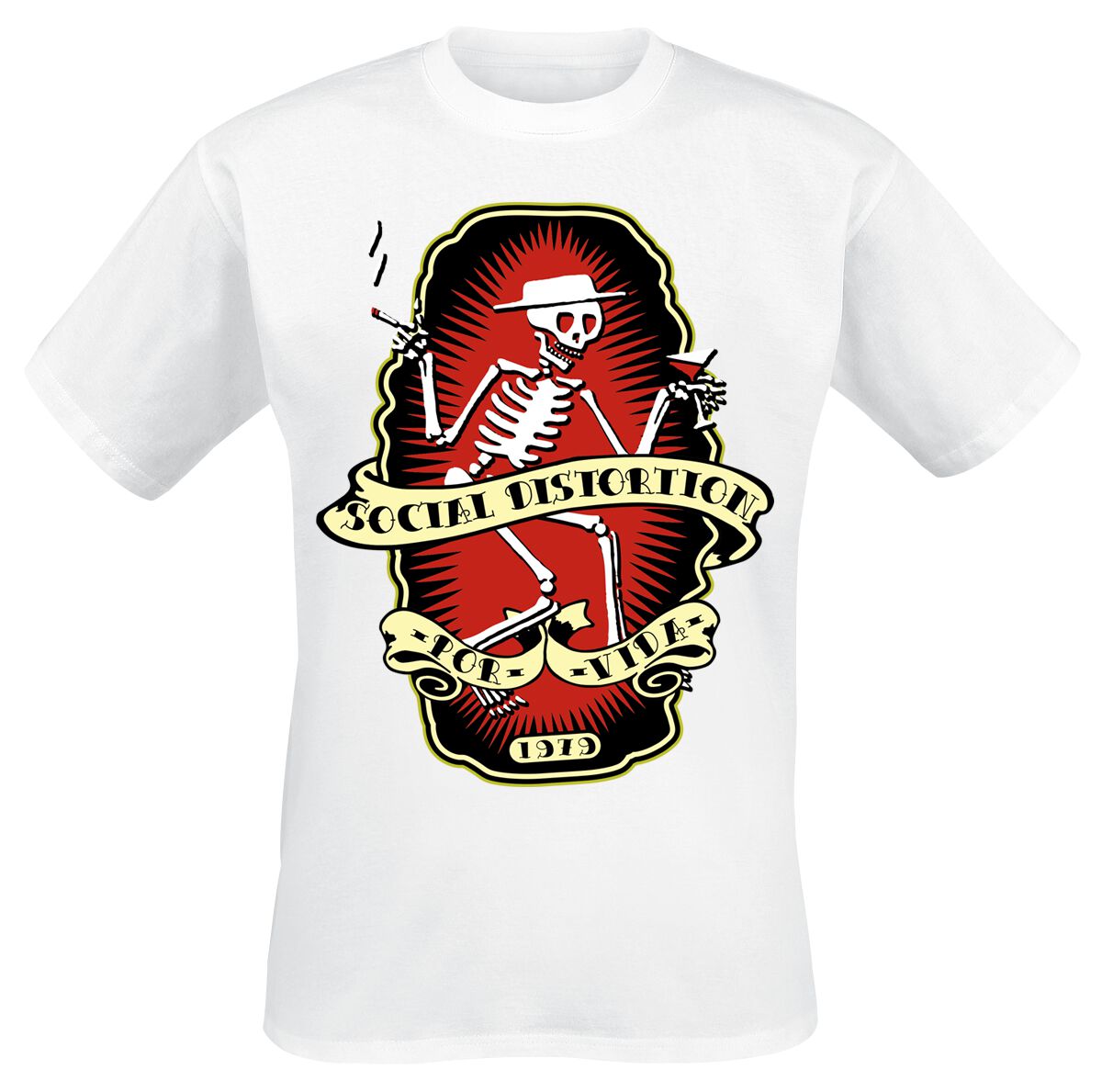 T-Shirt Manches courtes  de Social Distortion - Por Vida - S à 3XL - pour Homme - blanc - Social Distortion