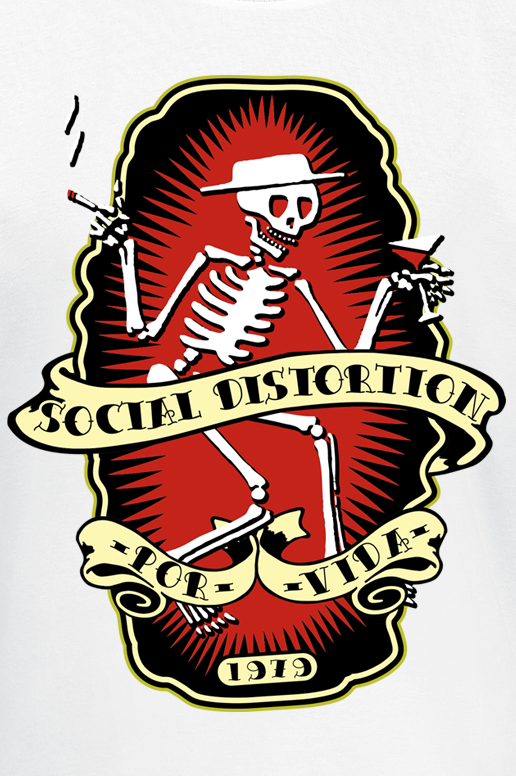 T-Shirt Manches courtes  de Social Distortion - Por Vida - S à 3XL - pour Homme - blanc - Social Distortion - View 2