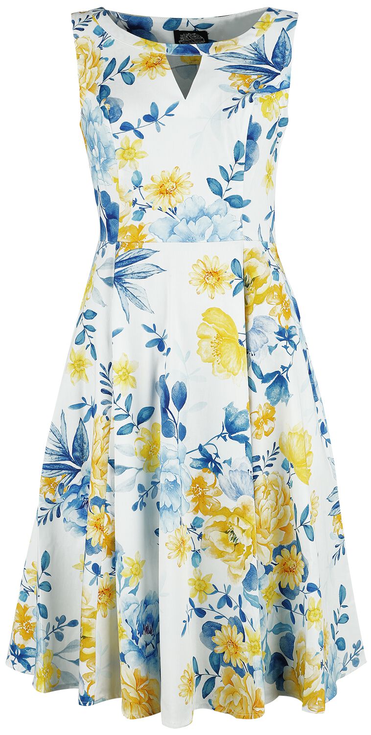Robe mi-longue Rockabilly de H&R London - Hope Floral Swing Dress - XS à 4XL - pour Femme - multicolore - H&R London