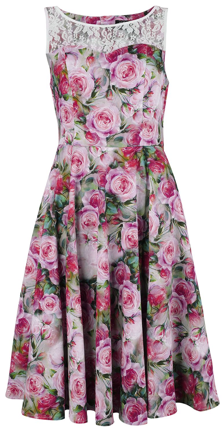 Robe mi-longue Rockabilly de H&R London - Lola Floral Swing Dress - XS à M - pour Femme - multicolore - H&R London
