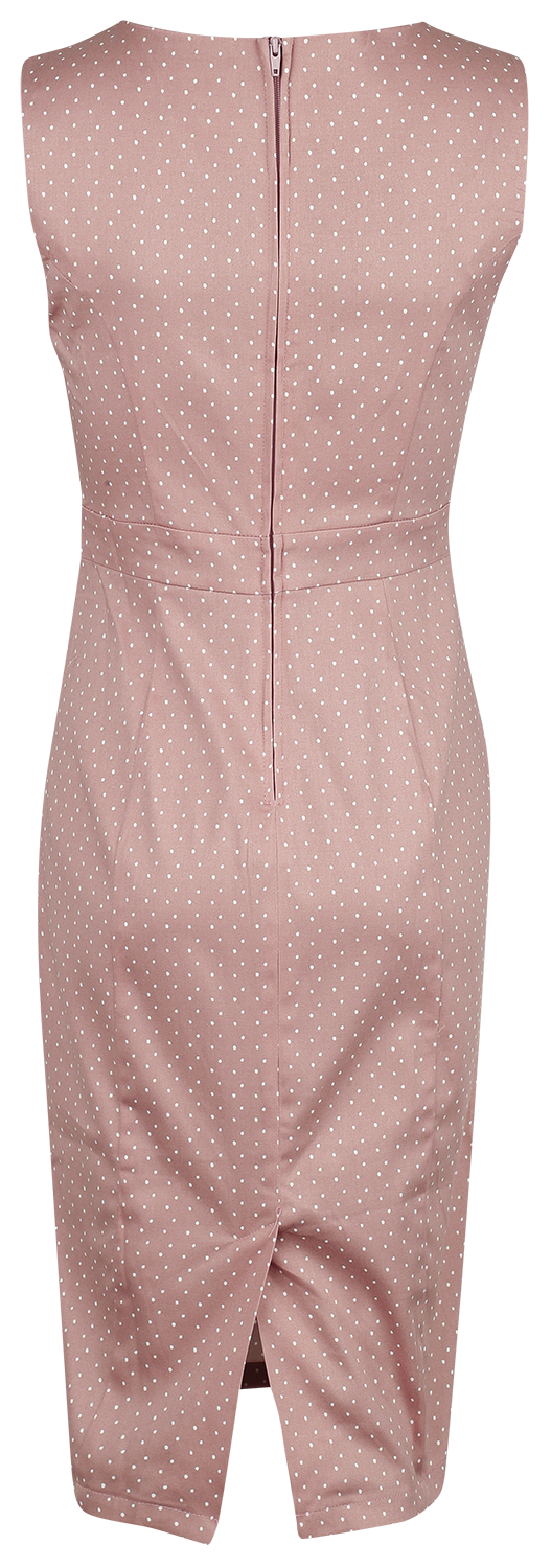 Robe mi-longue Rockabilly de H&R London - Elodie Polka Dot Wiggle Dress - XS à M - pour Femme - rose/blanc - H&R London - View 2