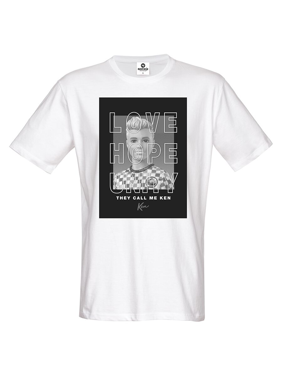 T-Shirt Manches courtes  de Barbie - Love Hope Unity - S à XXL - pour Homme - blanc - Barbie