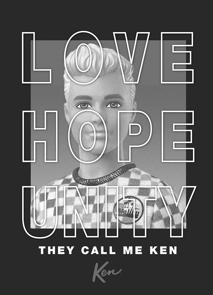 T-Shirt Manches courtes  de Barbie - Love Hope Unity - S à XXL - pour Homme - blanc - Barbie - View 2