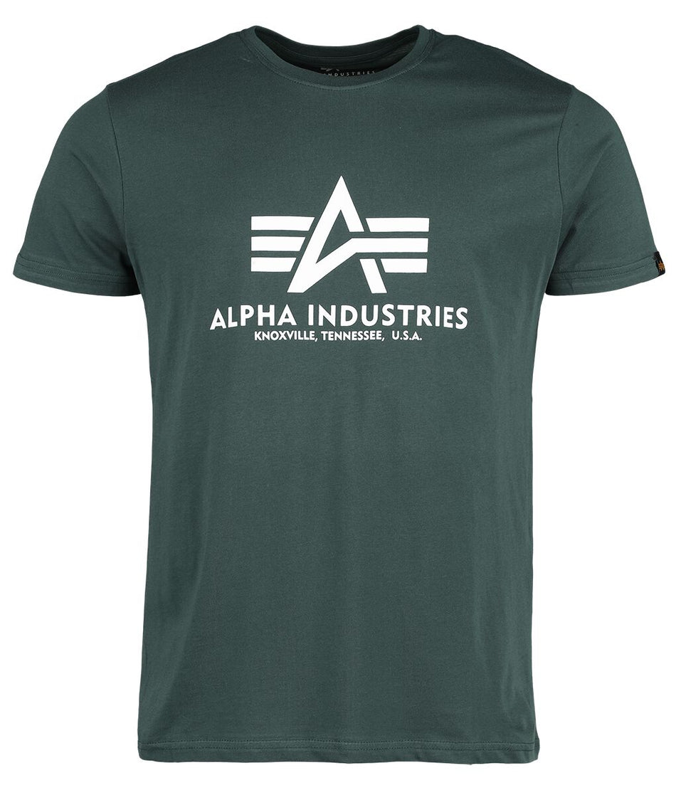 T-Shirt Manches courtes  de Alpha Industries - Basic - T-Shirt - S à XXL - pour Homme - vert - alpha industries