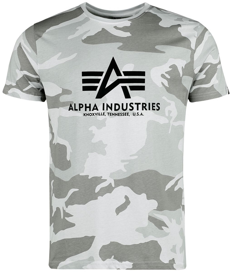 T-Shirt Manches courtes  de Alpha Industries - Basic - T-Shirt Camouflage - M à XXL - pour Homme - blanc - alpha industries