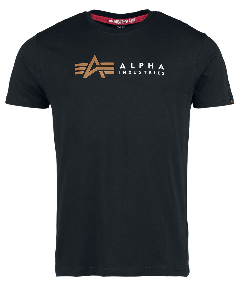 T-Shirt Manches courtes  de Alpha Industries - Alpha Label - T-Shirt - S à XXL - pour Homme - noir - alpha industries