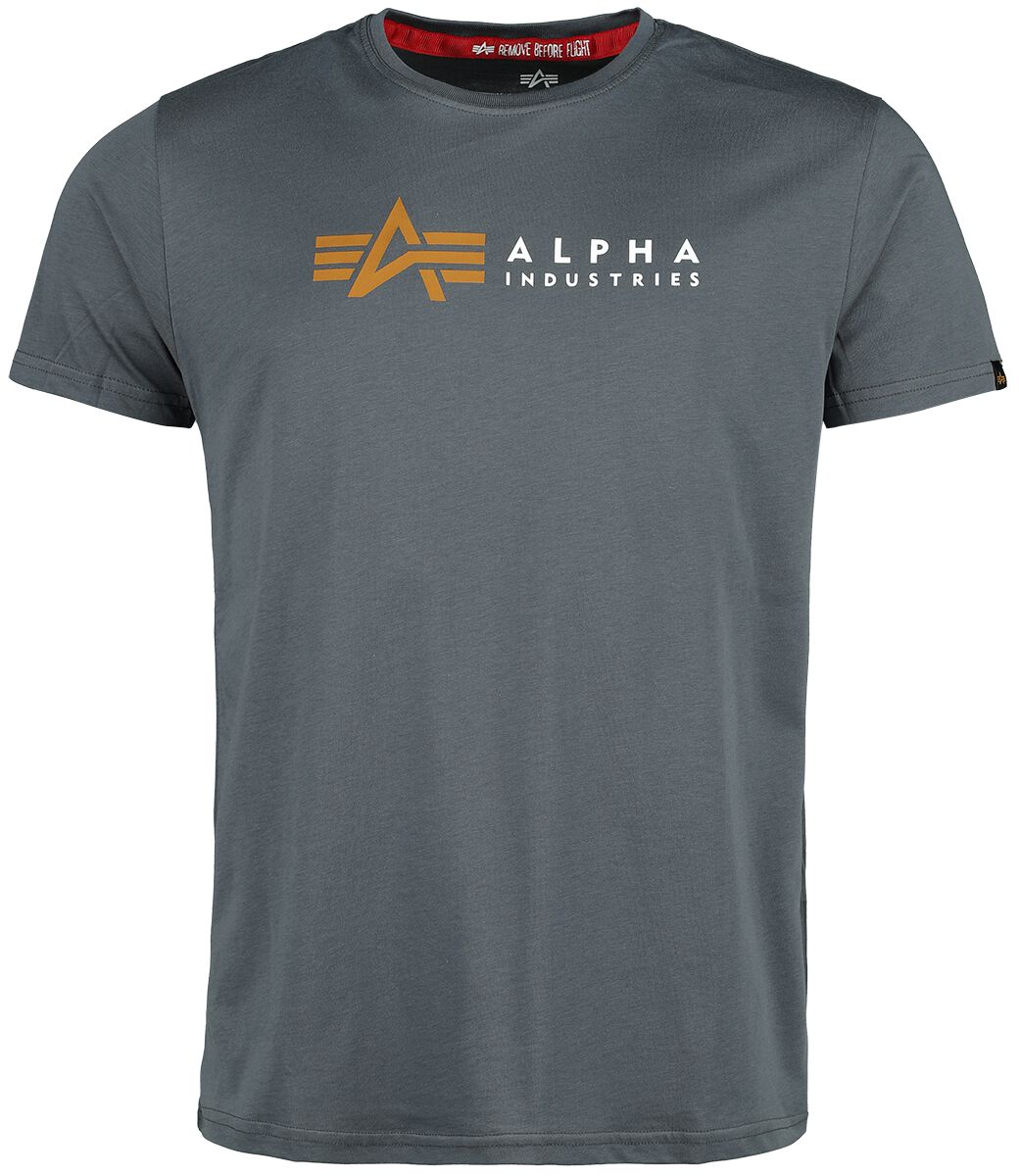 T-Shirt Manches courtes  de Alpha Industries - Alpha Label - T-Shirt - S à XXL - pour Homme - gris - alpha industries