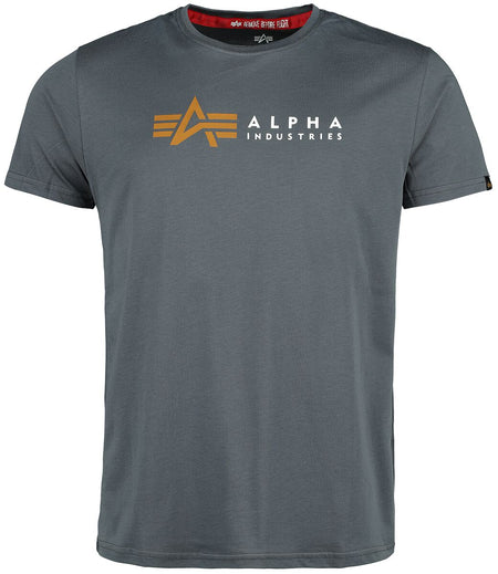 T-Shirt Manches courtes  de Alpha Industries - Alpha Label - T-Shirt - S à XXL - pour Homme - gris - alpha industries