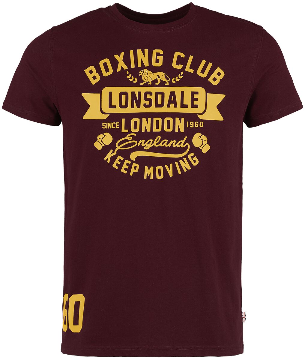 T-Shirt Manches courtes  de Lonsdale London - GRUTING - S à XL - pour Homme - bordeaux - Lonsdale London