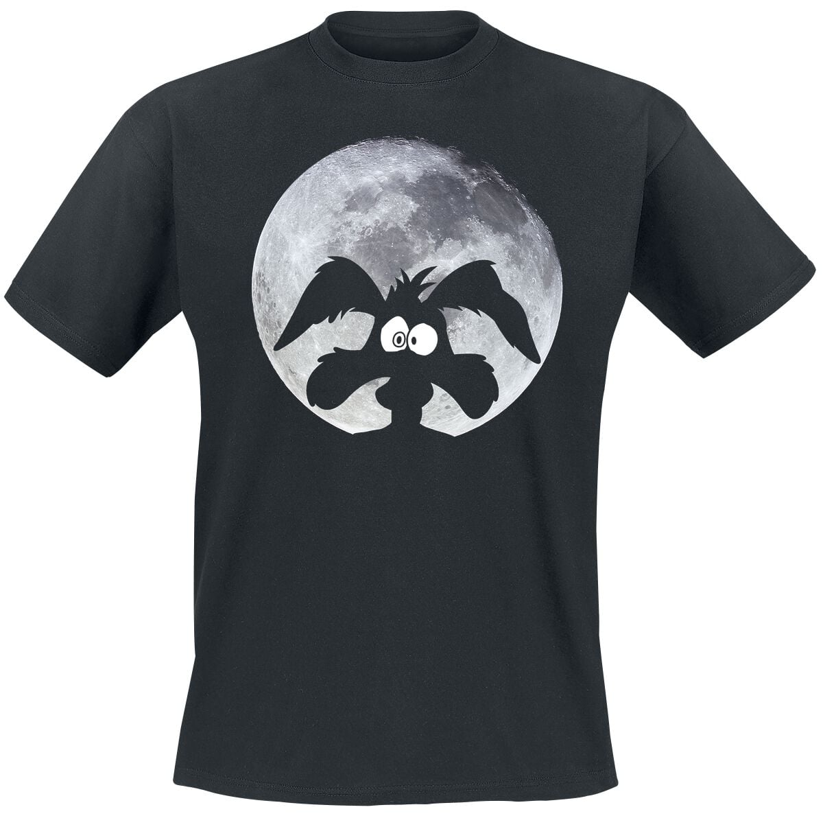 T-Shirt Manches courtes  de Looney Tunes - Coyote - Moonlight - M à 3XL - pour Homme - noir - Looney Tunes