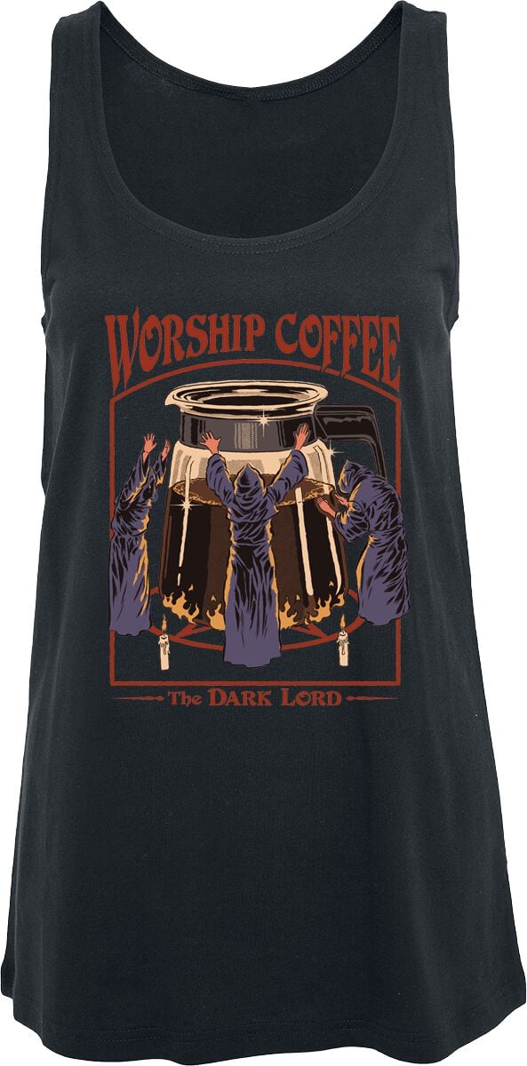 Top Fun de Steven Rhodes - Worship Coffee - S - pour Femme - noir - Steven Rhodes