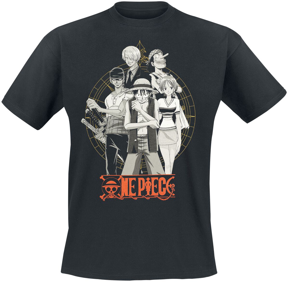 T-Shirt Manches courtes  de One Piece - One Piece - Groupe - S à XXL - pour Homme - noir - One Piece