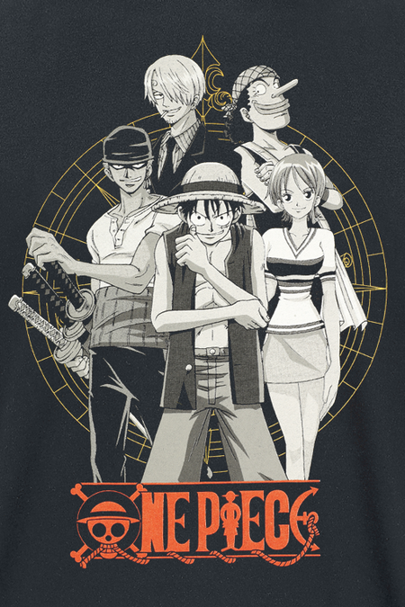 T-Shirt Manches courtes  de One Piece - One Piece - Groupe - S à XXL - pour Homme - noir - One Piece - View 2