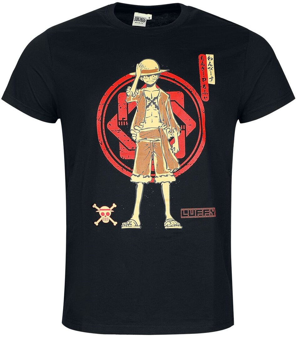 T-Shirt Manches courtes  de One Piece - Monkey D. Luffy - S à XXL - pour Homme - noir - One Piece