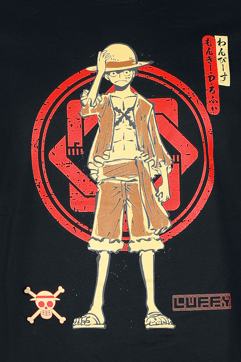 T-Shirt Manches courtes  de One Piece - Monkey D. Luffy - S à XXL - pour Homme - noir - One Piece - View 2