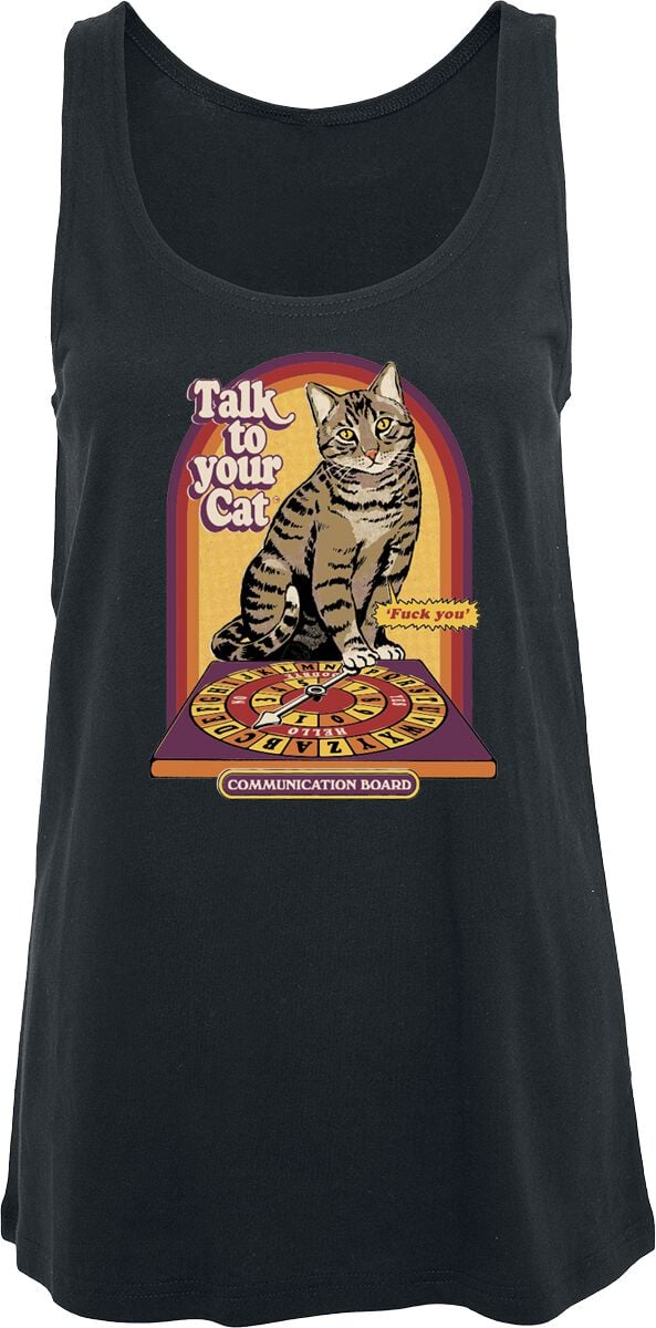 Top Fun de Steven Rhodes - Talk To Your Cat - S à M - pour Femme - noir - Steven Rhodes