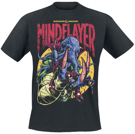 T-Shirt Manches courtes Gaming de Donjons & Dragons - Mind Flayer - S à XXL - pour Homme - noir - Donjons & Dragons