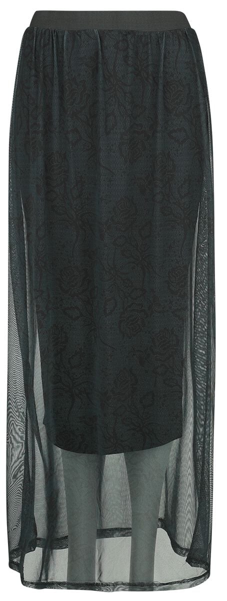 Jupe longue  de Outer Vision - Roses - S à XL - pour Femme - noir/vert - Outer Vision