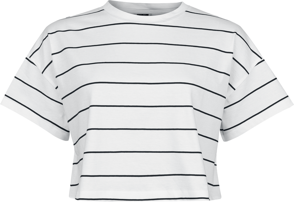 T-Shirt Manches courtes  de Noisy May - NMStripe Alena S/S JRS - Crop Top Rayé - XS à L - pour Femme - noir/blanc - Noisy May - View 2