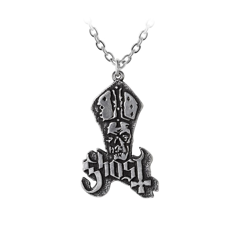 Pendentif  de Ghost - Papa Logo Pendant - pour Femme - couleur argent - Ghost