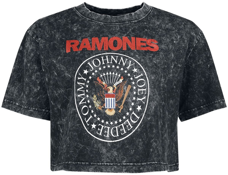 T-Shirt Manches courtes  de Ramones - Crest - XS à L - pour Femme - gris foncé/noir - Ramones