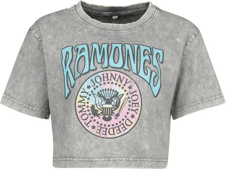 T-Shirt Manches courtes  de Ramones - Coloured Crest - XS à S - pour Femme - gris - Ramones
