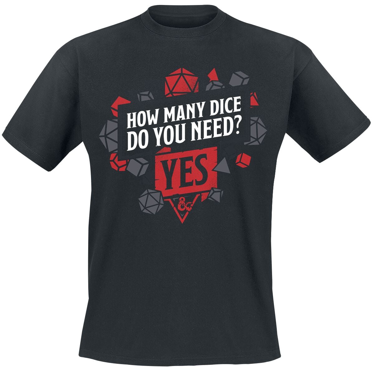 T-Shirt Manches courtes Gaming de Donjons & Dragons - Dice - S à XXL - pour Homme - noir - Donjons & Dragons