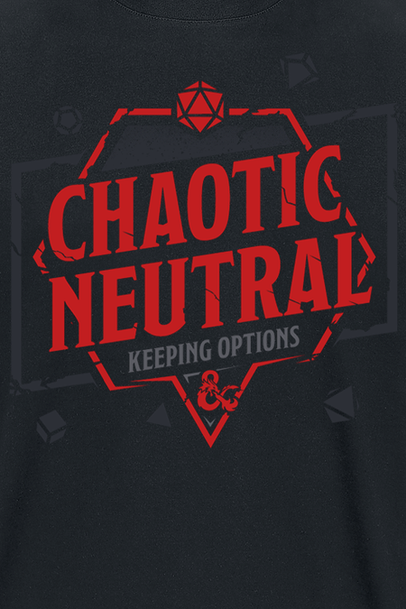 T-Shirt Manches courtes Gaming de Donjons & Dragons - Chaotic Neutral - Keeping Options - S à XXL - pour Homme - noir - Donjons & Dragons - View 2