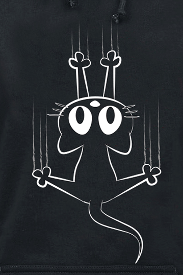 Sweat-shirt à capuche Fun de Tierisch - Slipping Cat - M à XXL - pour Femme - noir - Tierisch - View 2