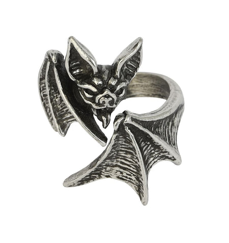Bague Gothic de Alchemy Gothic - Bague Nighthawk Wrap - pour Femme - couleur argent - Alchemy Gothic