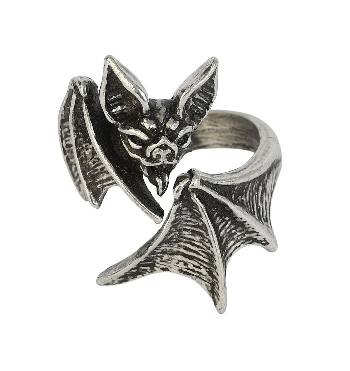 Bague Gothic de Alchemy Gothic - Bague Nighthawk Wrap - pour Femme - couleur argent - Alchemy Gothic