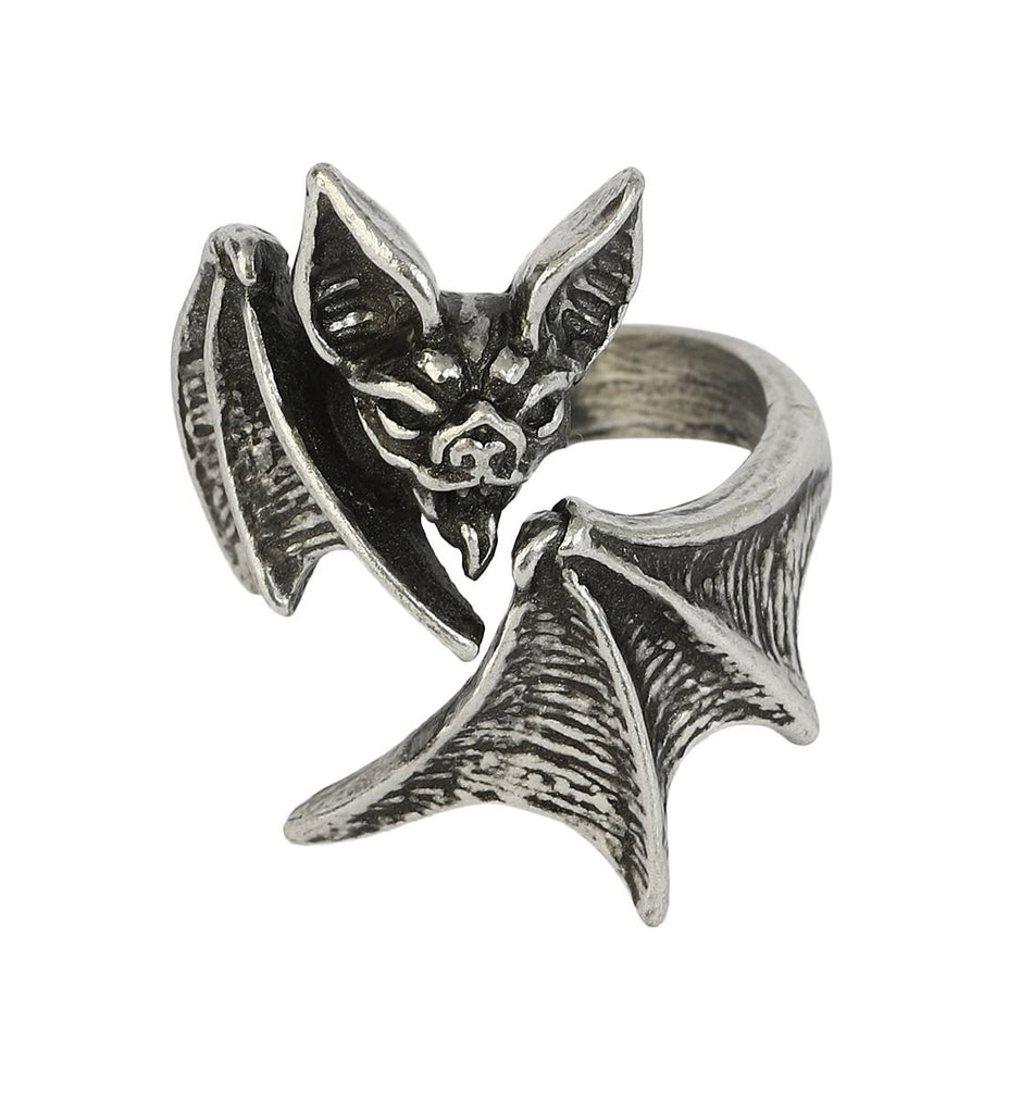Bague Gothic de Alchemy Gothic - Bague Nighthawk Wrap - pour Femme - couleur argent - Alchemy Gothic
