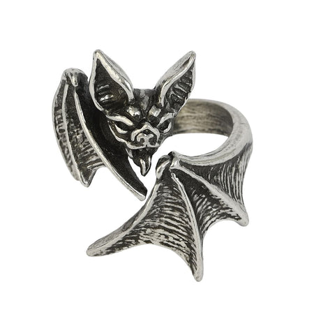 Bague Gothic de Alchemy Gothic - Bague Nighthawk Wrap - pour Femme - couleur argent - Alchemy Gothic