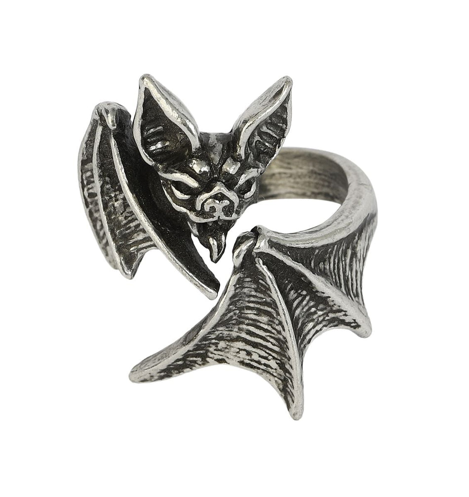 Bague Gothic de Alchemy Gothic - Bague Nighthawk Wrap - pour Femme - couleur argent - Alchemy Gothic