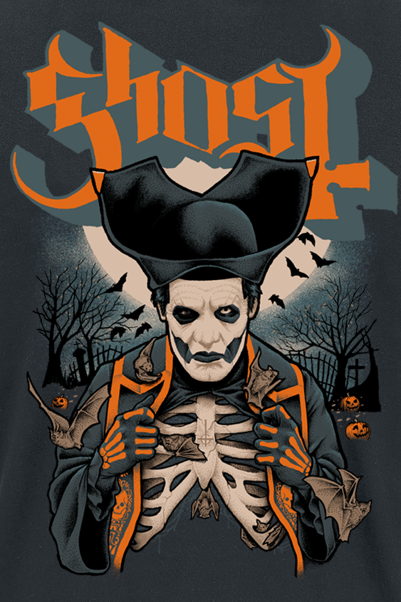 T-Shirt Manches courtes  de Ghost - Ribs & Bats - M à 4XL - pour Homme - noir - Ghost - View 2