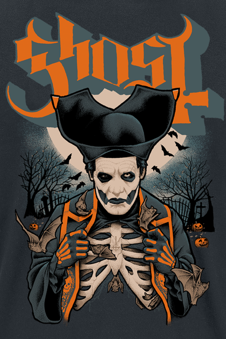 T-Shirt Manches courtes  de Ghost - Ribs & Bats - M à 4XL - pour Homme - noir - Ghost - View 2