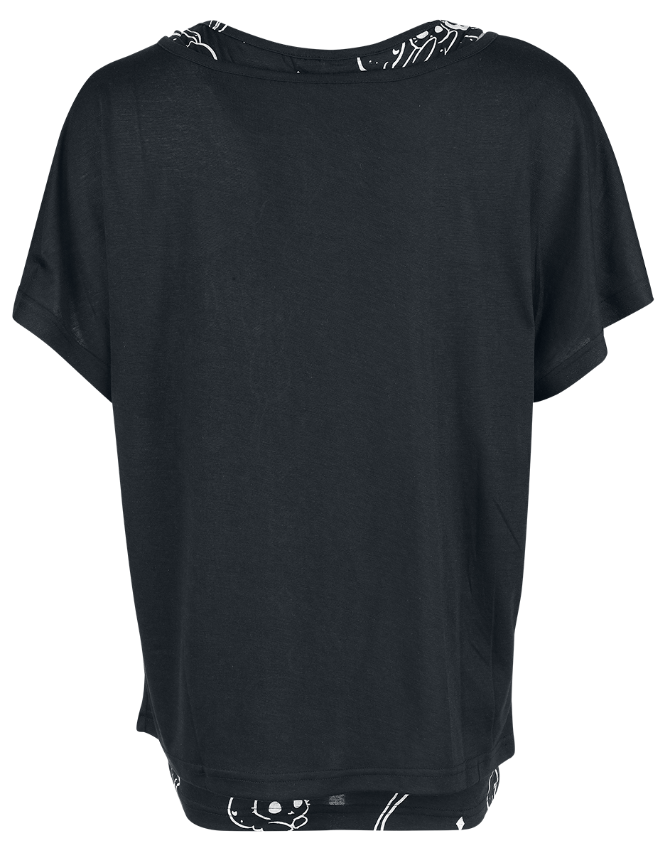 T-Shirt Manches courtes  de Heartless - Kitty Spellbook Top - S à XL - pour Femme - noir/blanc - Heartless - View 2