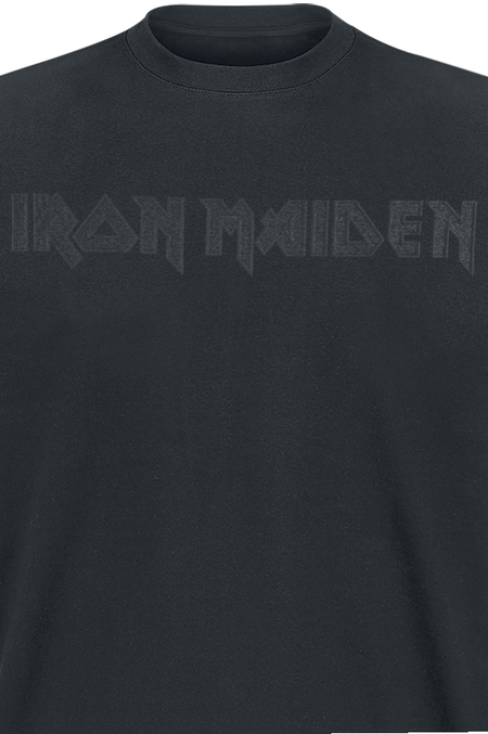 T-Shirt Manches courtes  de Iron Maiden - Black On Black Logo - S à 4XL - pour Homme - noir - Iron Maiden - View 2